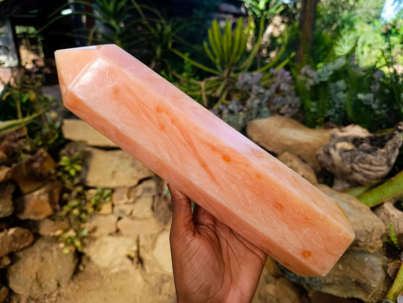 Polished Large Orange Twist Calcite Tower x 1 From Maevantanana, Madagascar - Toprock Gemstones and Minerals 