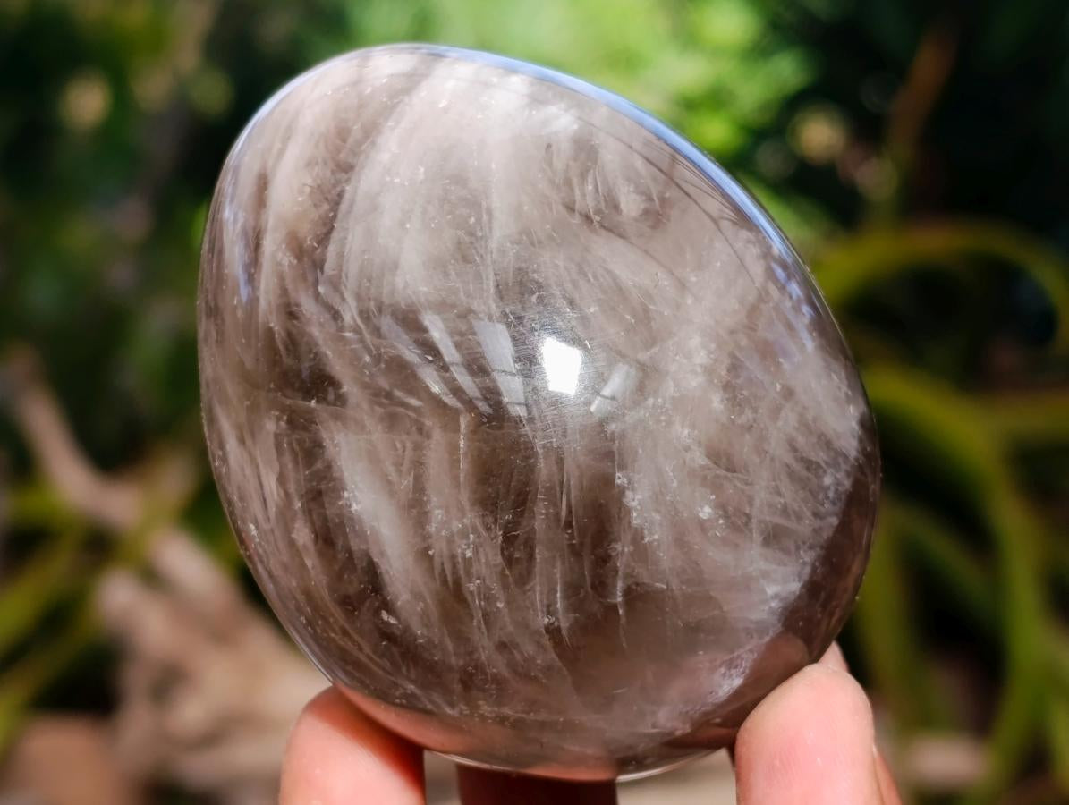 Polished Smokey Quartz Eggs x 4 From Madagascar - Toprock Gemstones and Minerals 