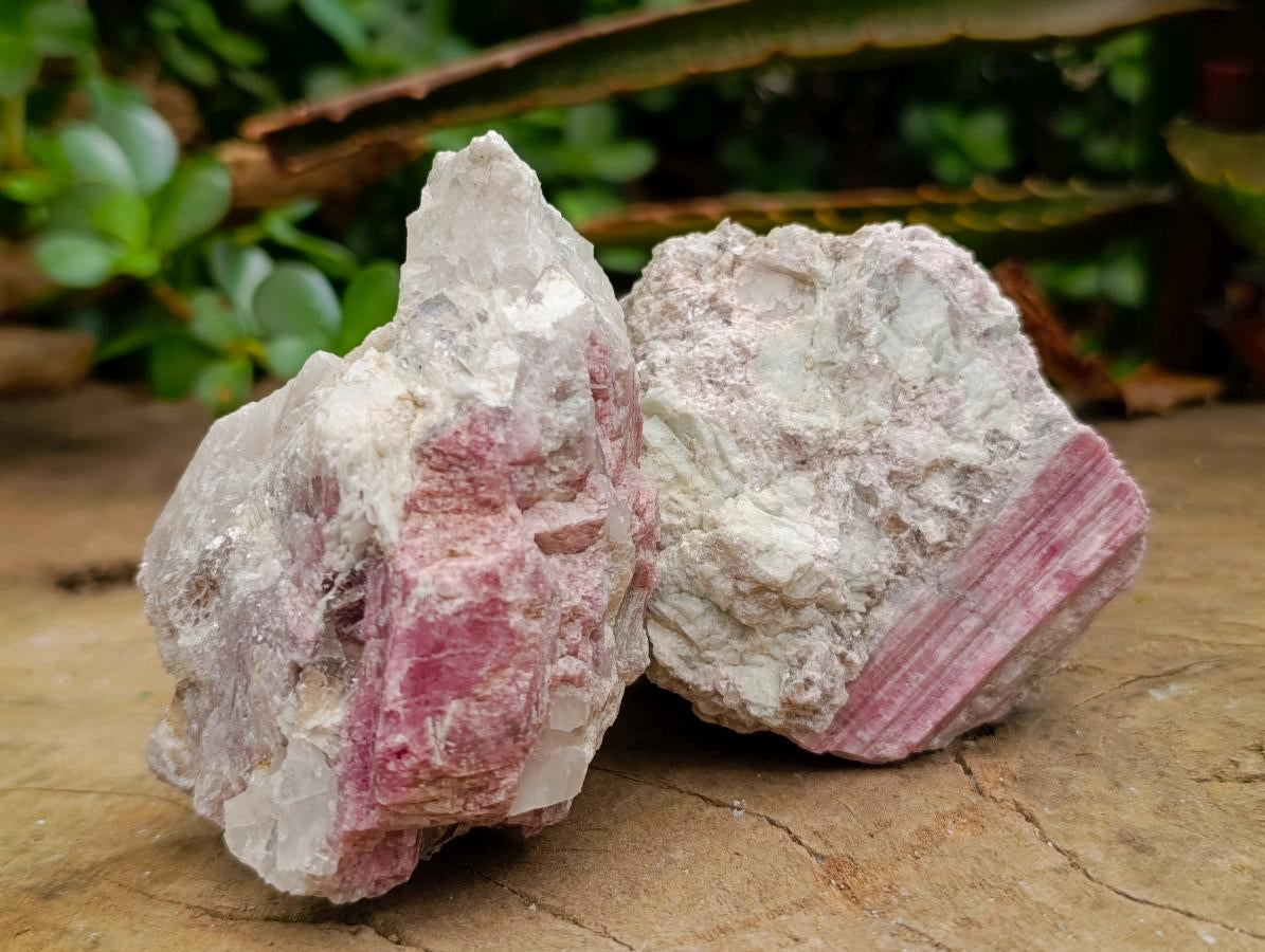 Natural Pink Rubellite Tourmaline Specimens x 6 From Karibib, Namibia - Toprock Gemstones and Minerals 