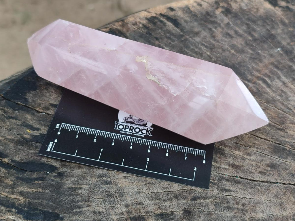 Polished Double Terminated Gemmy Rose Quartz Crystals x 4 From Madagascar - Toprock Gemstones and Minerals 