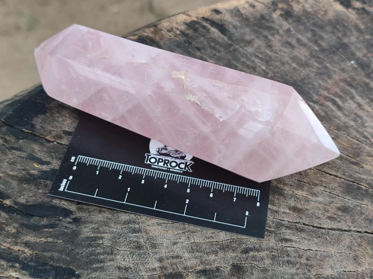 Polished Double Terminated Gemmy Rose Quartz Crystals x 4 From Madagascar - Toprock Gemstones and Minerals 