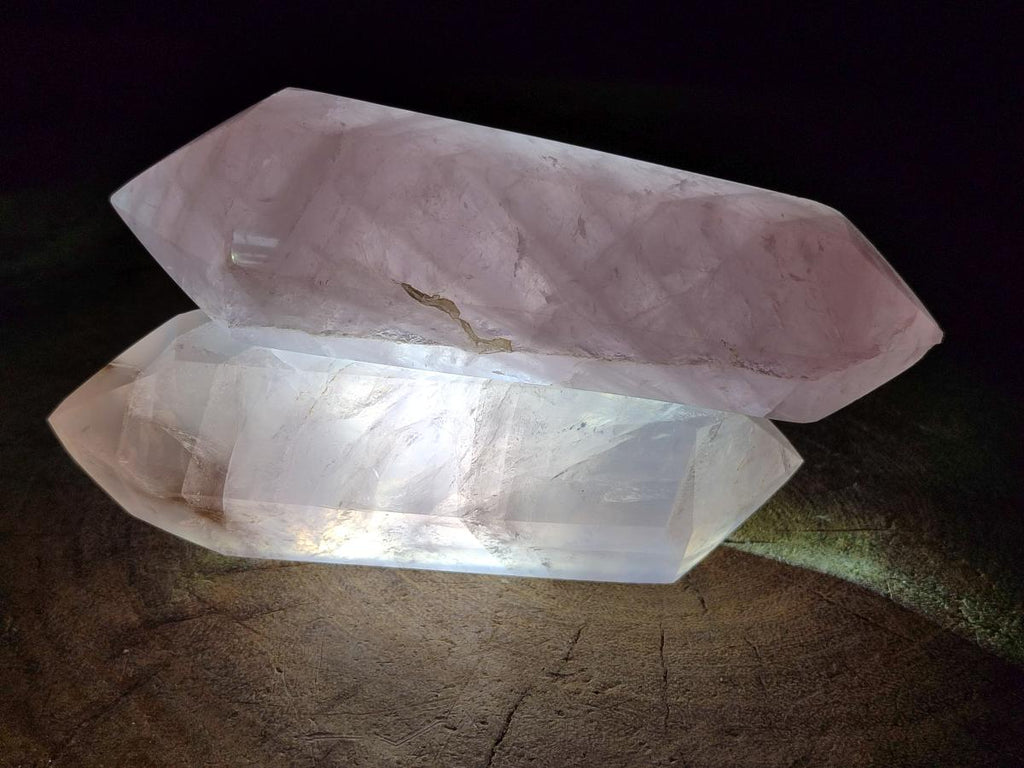 Polished Double Terminated Gemmy Rose Quartz Crystals x 4 From Madagascar - Toprock Gemstones and Minerals 