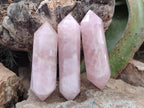 Polished Double Terminated Gemmy Rose Quartz Crystals x 4 From Madagascar - Toprock Gemstones and Minerals 