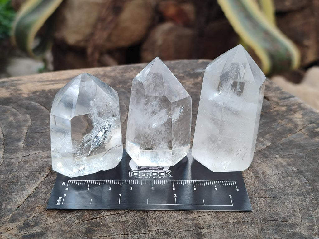 Polished Clear Quartz Display Crystals x 12 From Madagascar - Toprock Gemstones and Minerals 