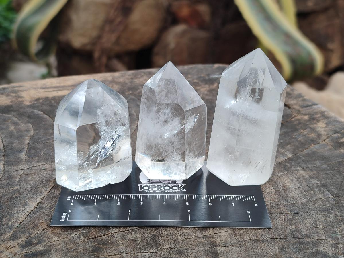 Polished Clear Quartz Display Crystals x 12 From Madagascar - Toprock Gemstones and Minerals 