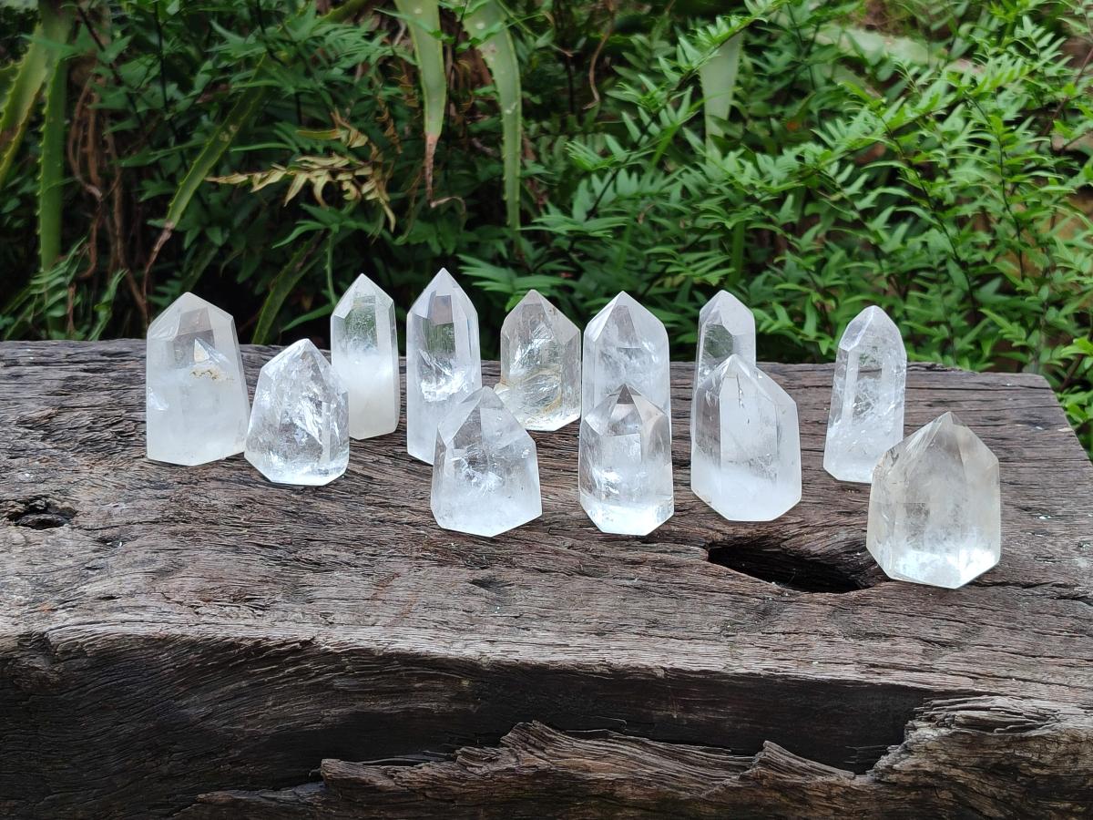 Polished Clear Quartz Display Crystals x 12 From Madagascar - Toprock Gemstones and Minerals 