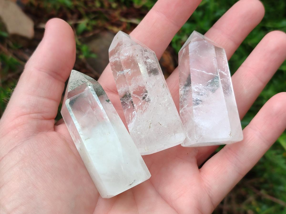 Polished Clear Quartz Display Crystals x 12 From Madagascar - Toprock Gemstones and Minerals 