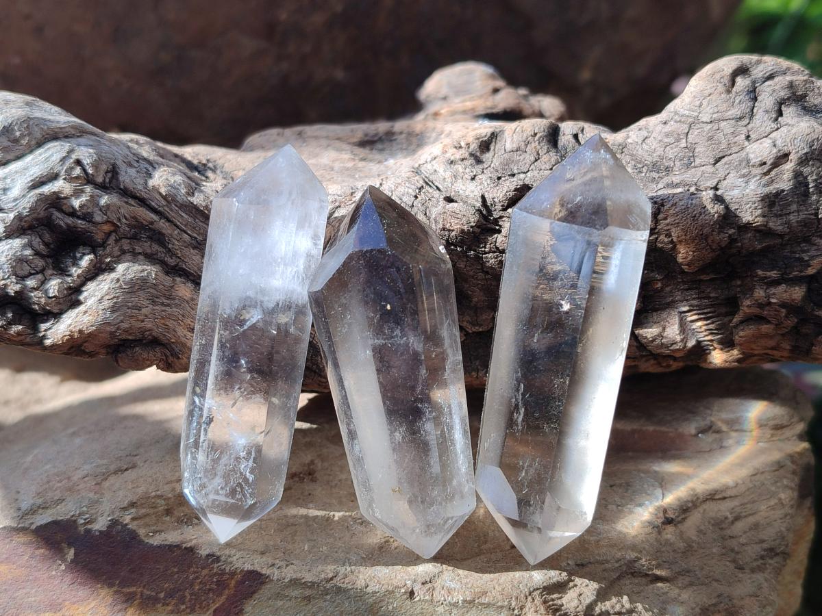 Polished Clear Quartz Crystal Double Terminated x 24 From Madagascar - Toprock Gemstones and Minerals 