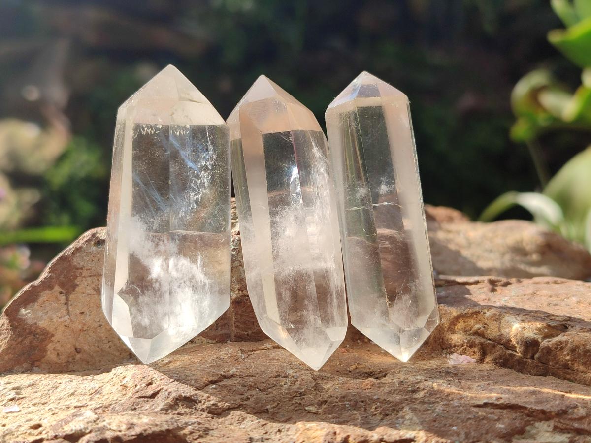 Polished Clear Quartz Crystal Double Terminated x 24 From Madagascar - Toprock Gemstones and Minerals 