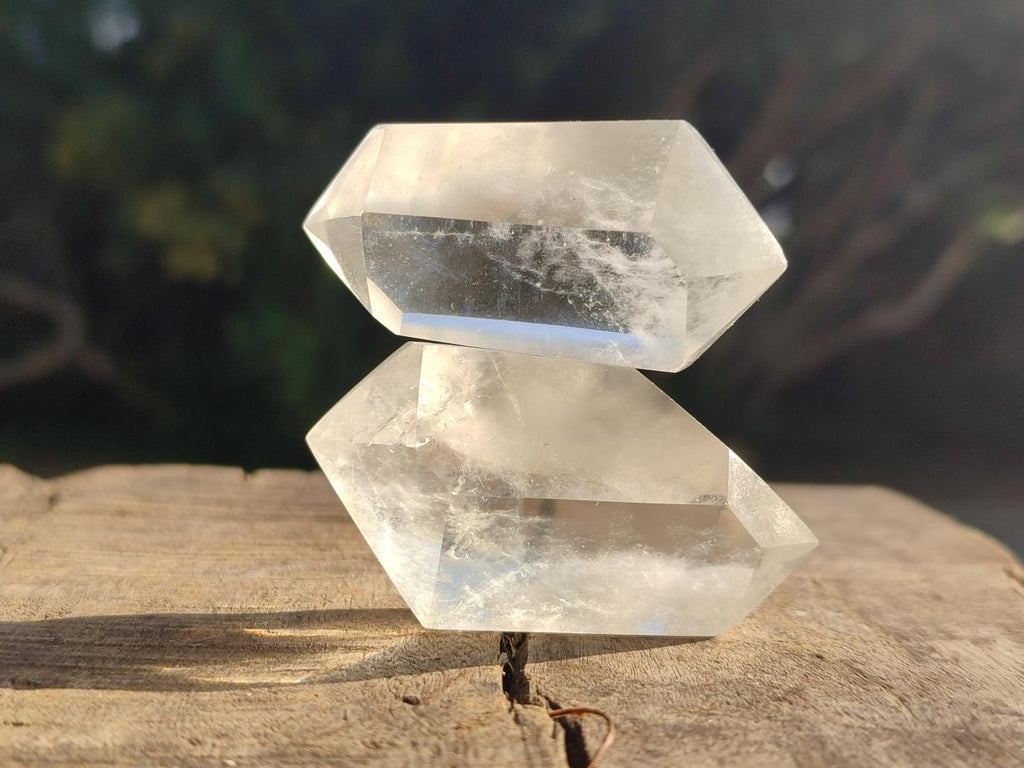 Polished Clear Quartz Crystal Double Terminated x 24 From Madagascar - Toprock Gemstones and Minerals 