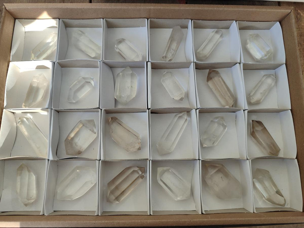 Polished Clear Quartz Crystal Double Terminated x 24 From Madagascar - Toprock Gemstones and Minerals 