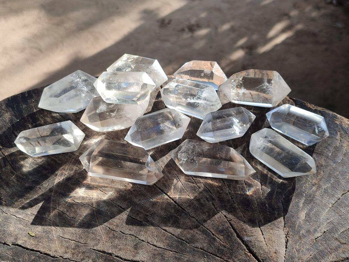 Polished Clear Quartz Crystal Double Terminated x 24 From Madagascar - Toprock Gemstones and Minerals 