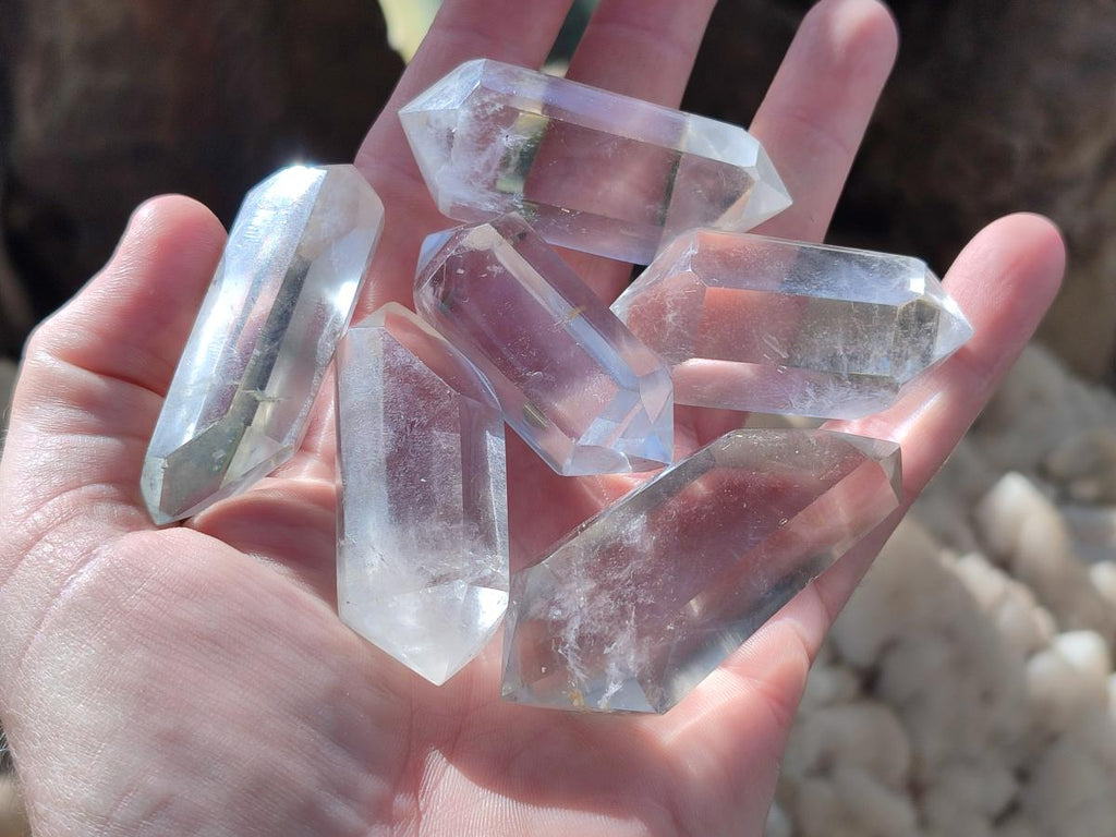 Polished Clear Quartz Crystal Double Terminated x 24 From Madagascar - Toprock Gemstones and Minerals 
