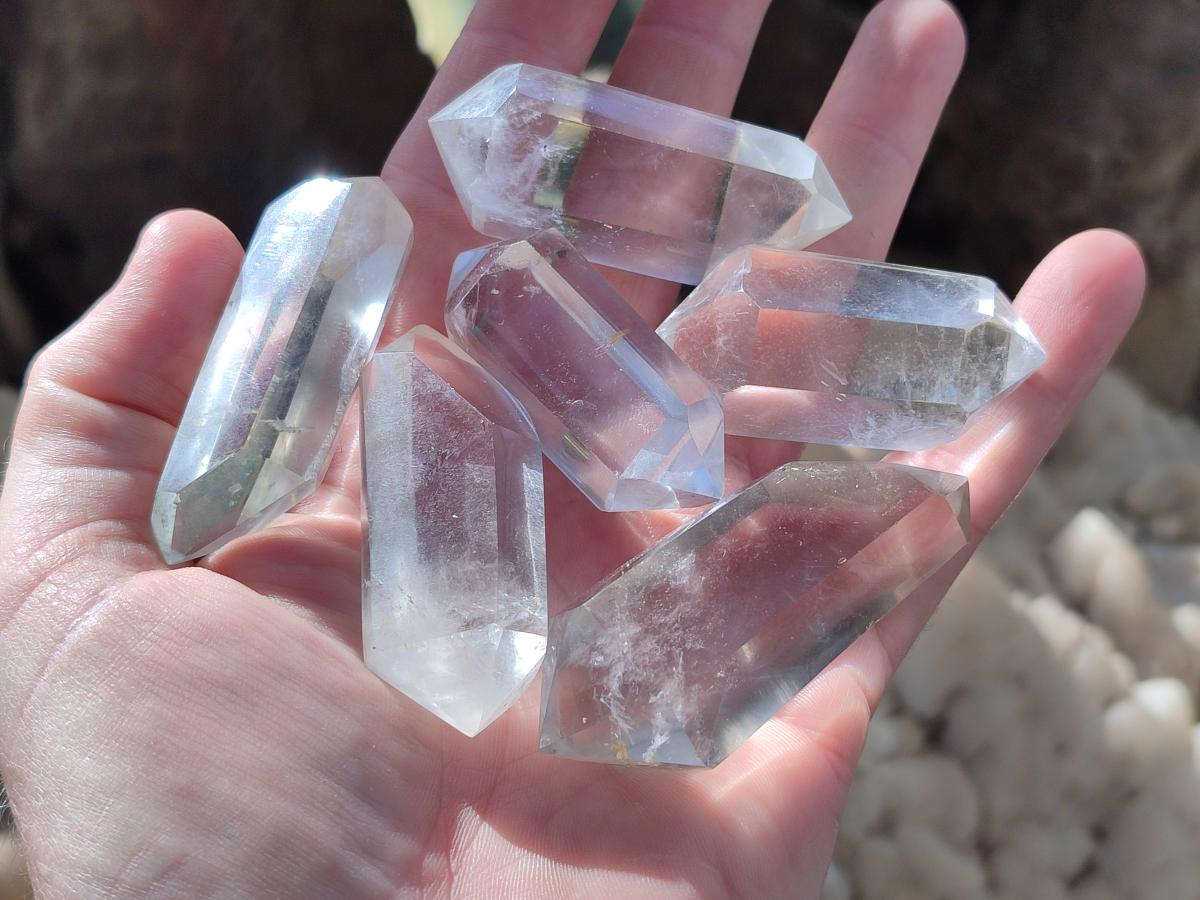 Polished Clear Quartz Crystal Double Terminated x 24 From Madagascar - Toprock Gemstones and Minerals 