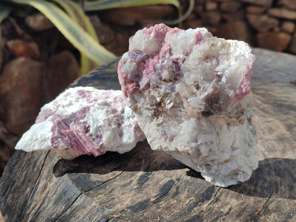 Natural Pink Rubellite Tourmaline Specimens x 6 From Karibib, Namibia - Toprock Gemstones and Minerals 