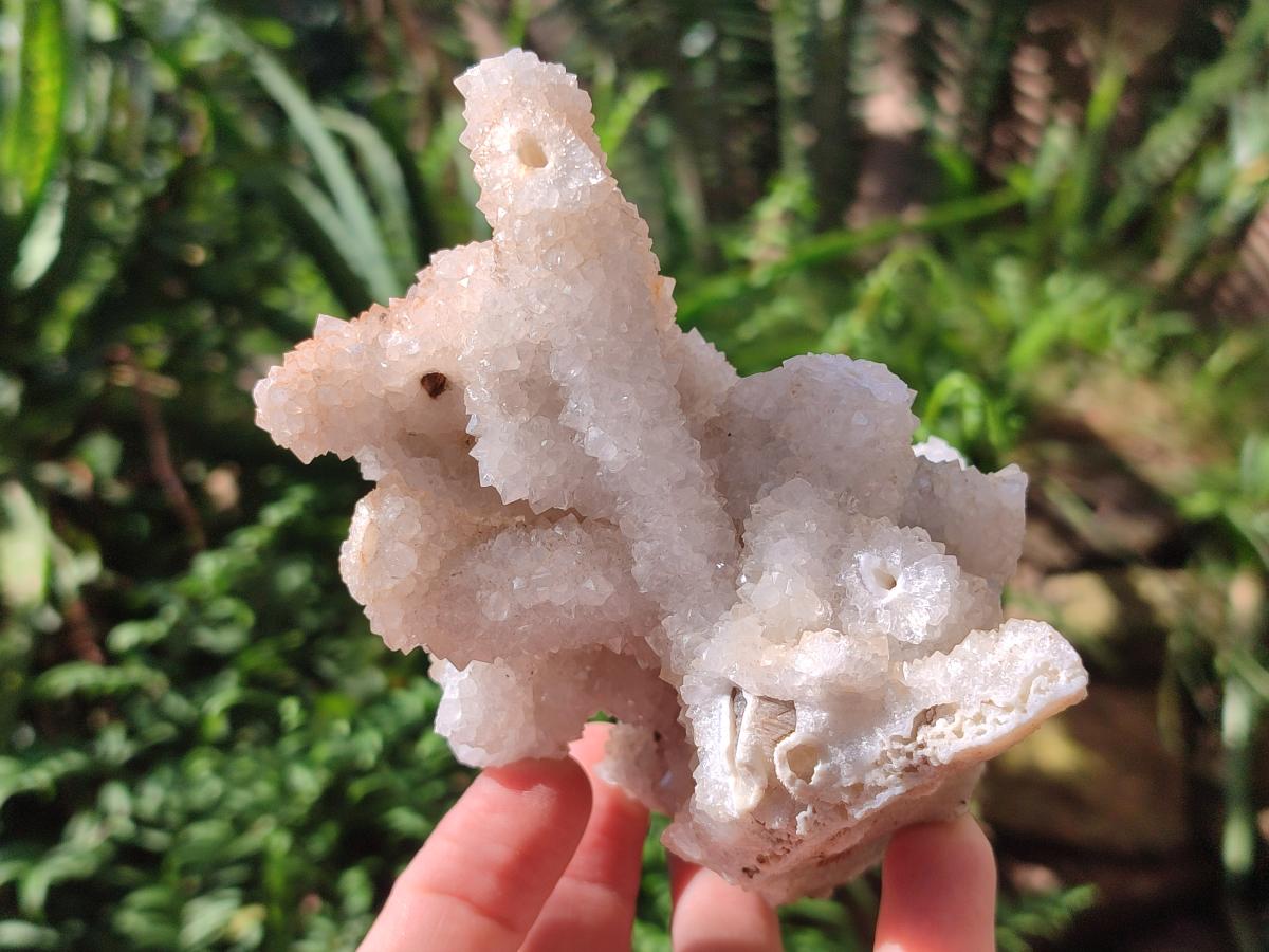 Natural Drusy Snow Finger Quartz Coated Clusters x 2 From Albert's Mountain, Lesotho - Toprock Gemstones and Minerals 