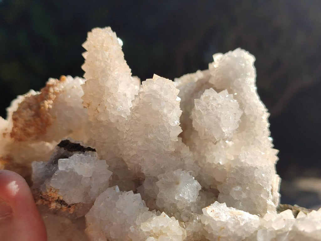 Natural Drusy Snow Finger Quartz Coated Clusters x 2 From Albert's Mountain, Lesotho - Toprock Gemstones and Minerals 