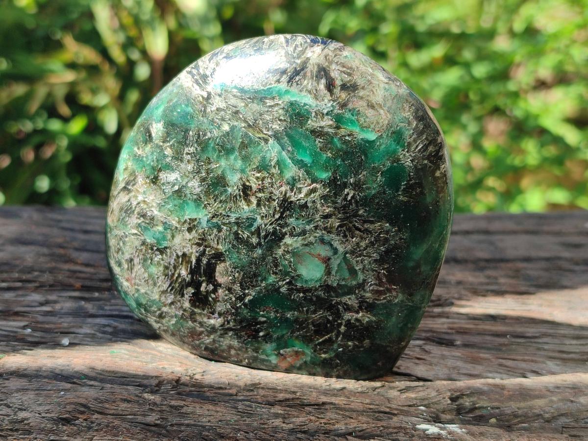 Polished Emerald Mica 'Mutokolite' Standing Free Forms x 4 From Mutoko, Zimbabwe - Toprock Gemstones and Minerals 