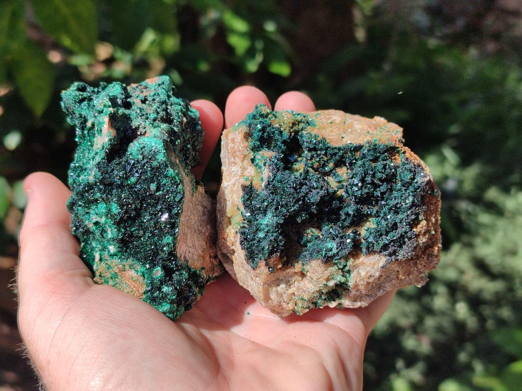 Natural Crystalline Malachite Specimens x 6 From Tenke Fungurume, Congo - Toprock Gemstones and Minerals 
