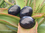 Polished Black Tourmaline Galets x 12 From Madagascar - Toprock Gemstones and Minerals 