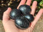 Polished Black Tourmaline Galets x 12 From Madagascar - Toprock Gemstones and Minerals 