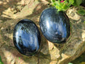 Polished Black Tourmaline Galets x 12 From Madagascar - Toprock Gemstones and Minerals 