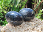 Polished Black Tourmaline Galets x 12 From Madagascar - Toprock Gemstones and Minerals 