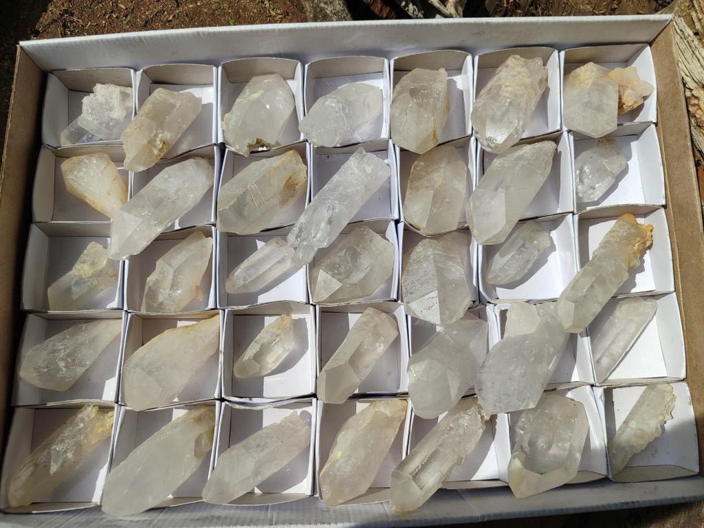 Natural Clear Quartz Crystals x 35 From Madagascar - Toprock Gemstones and Minerals 