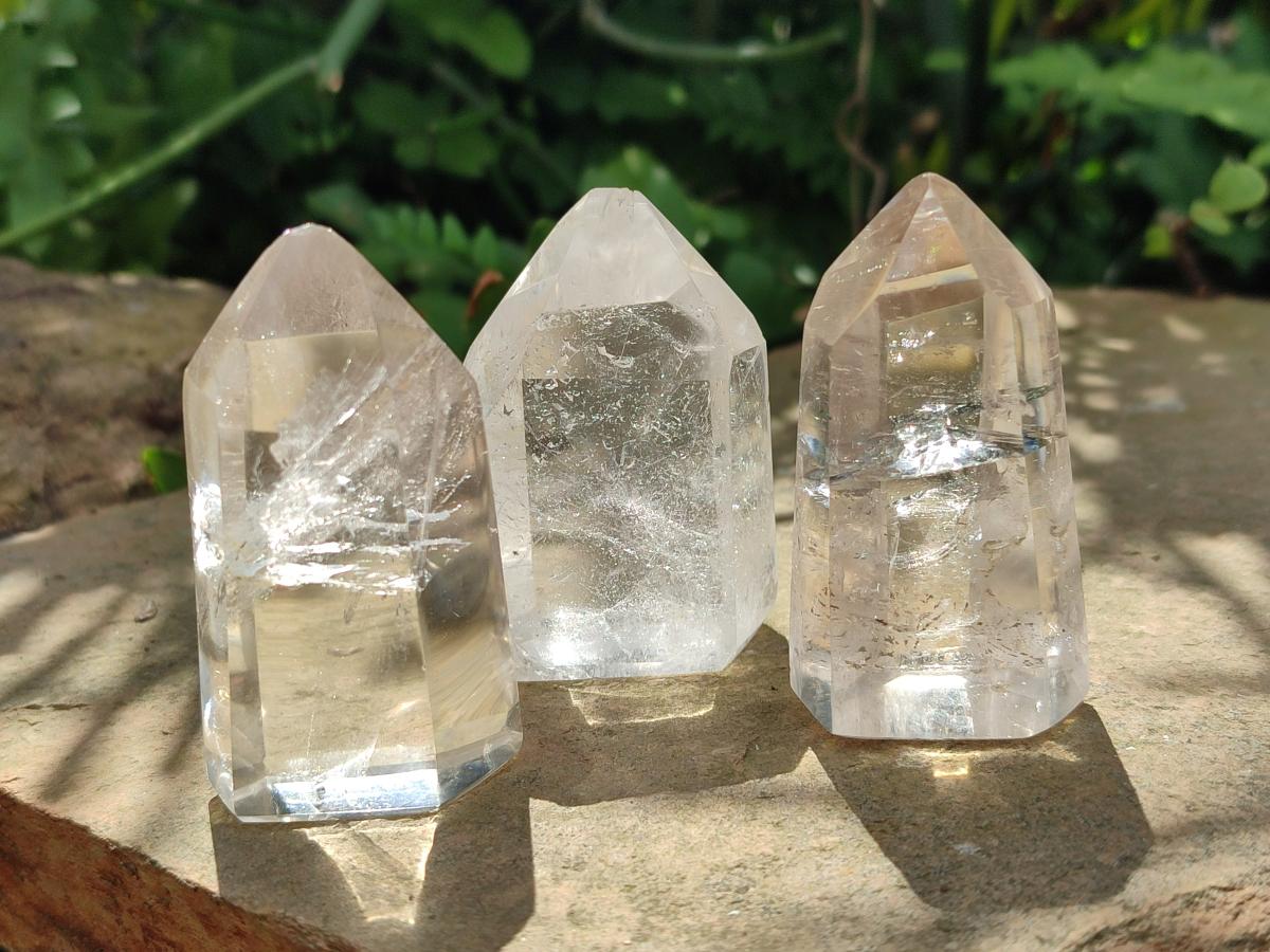Polished Clear Quartz Crystals x 12 From Madagascar - Toprock Gemstones and Minerals 