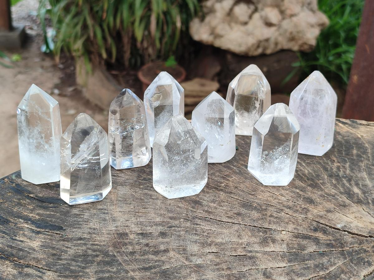 Polished Clear Quartz Crystals x 12 From Madagascar - Toprock Gemstones and Minerals 