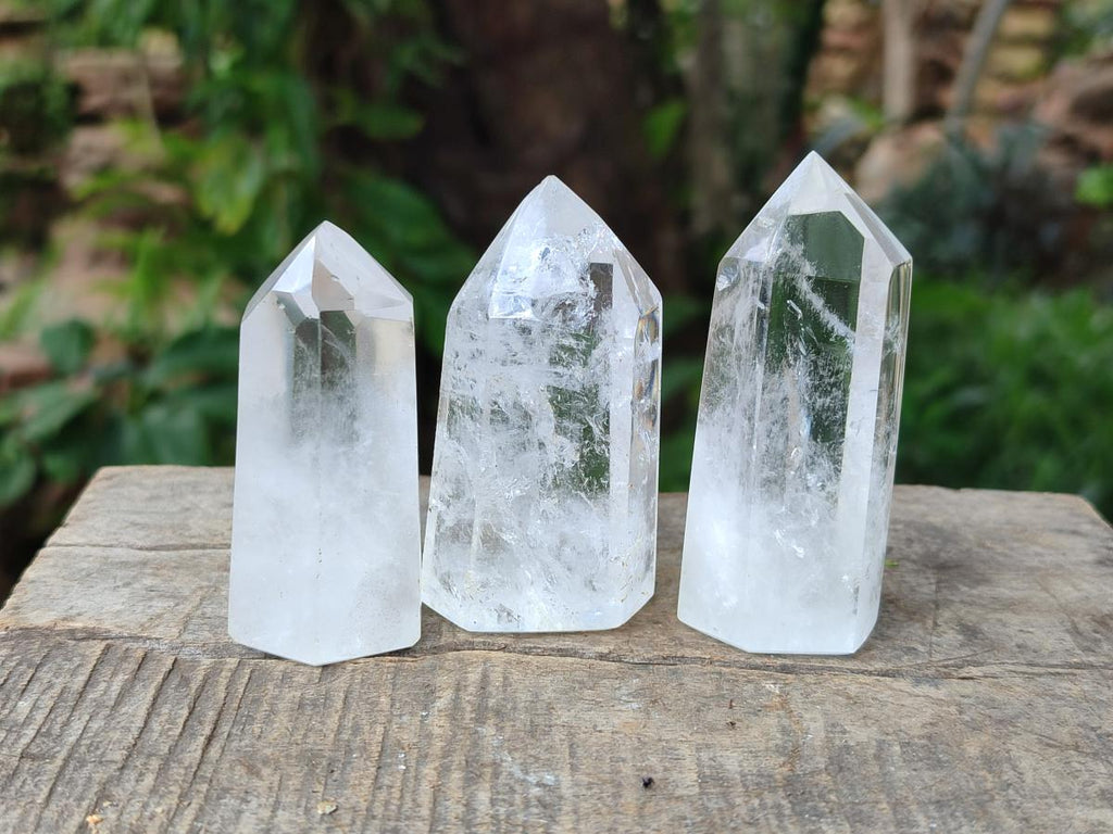 Polished Clear Quartz Crystals x 12 From Madagascar - Toprock Gemstones and Minerals 