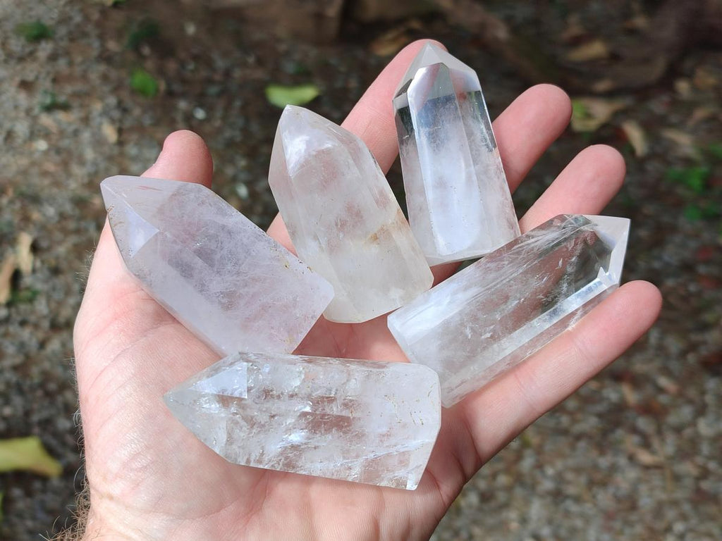 Polished Clear Quartz Crystals x 12 From Madagascar - Toprock Gemstones and Minerals 