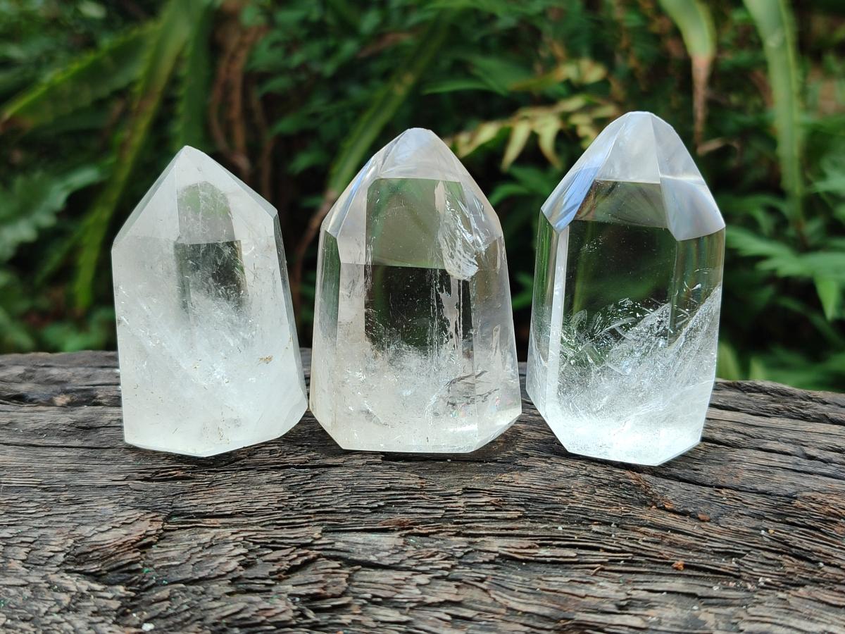 Polished Clear Quartz Crystals x 12 From Madagascar - Toprock Gemstones and Minerals 