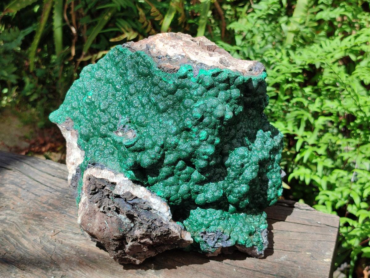Natural XL Botryoidal Crystalline Ball Malachite On Dolomite Specimen x 1 From Mindingi Mine, Kambove, Congo - Toprock Gemstones and Minerals 