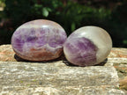 Polished Chevron Amethyst Galets x 24 From Madagascar - Toprock Gemstones and Minerals 