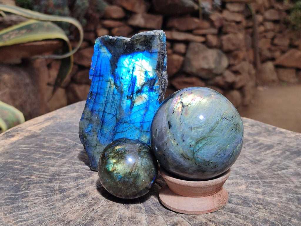 Polished Labradorite Mixed Batch x 3 From Madagascar - Toprock Gemstones and Minerals 
