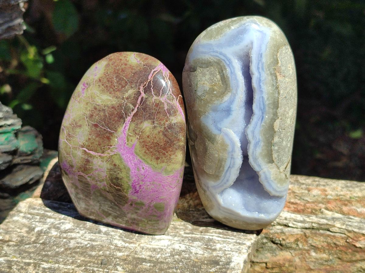 Polished Mixed Mineral Standing Free Forms and Free Form x 4 From Madagascar - Toprock Gemstones and Minerals 