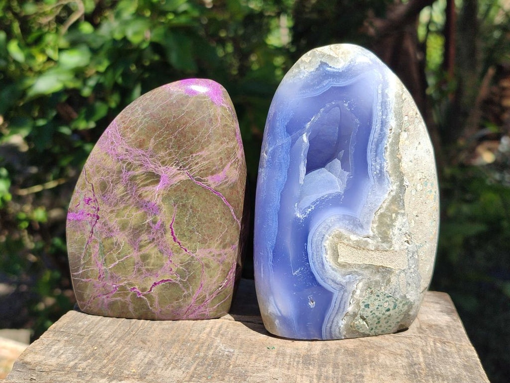 Polished Mixed Mineral Standing Free Forms and Free Form x 4 From Madagascar - Toprock Gemstones and Minerals 