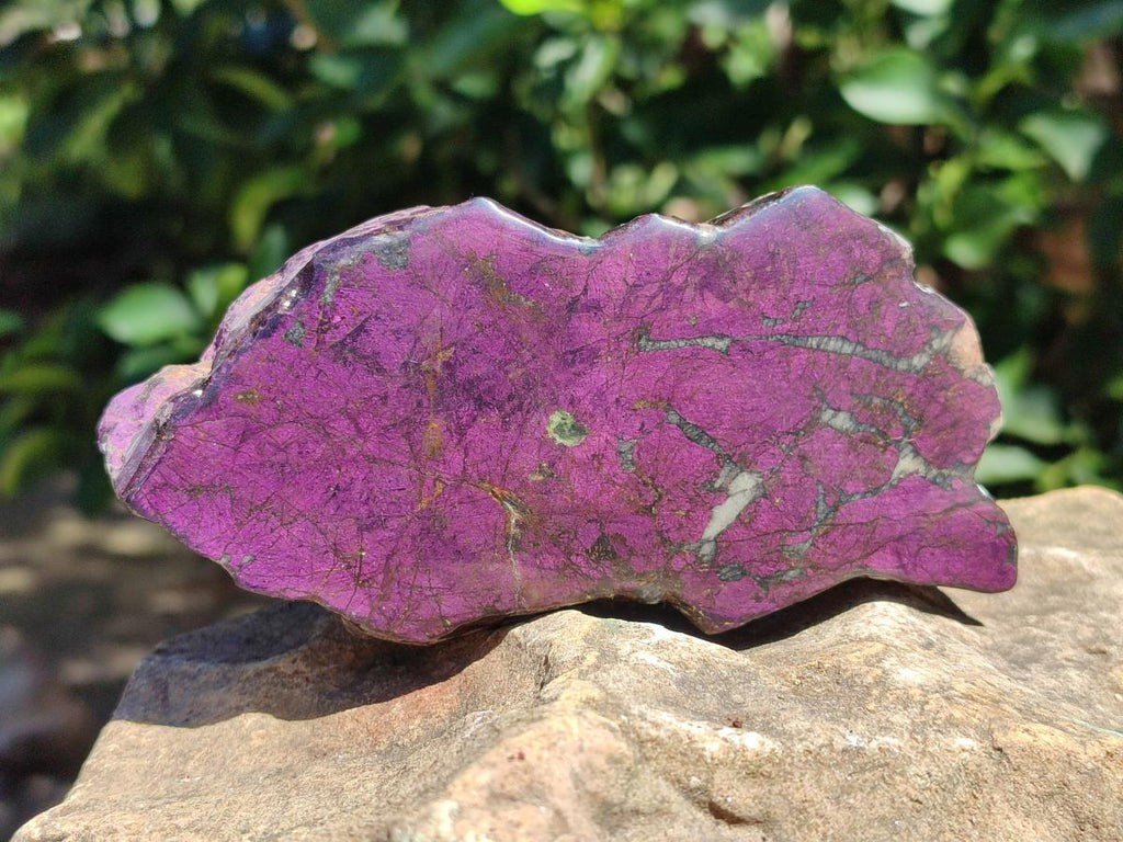 Polished One Side Metallic Purpurite Specimens x 3 From Erongo Namibia - Toprock Gemstones and Minerals 