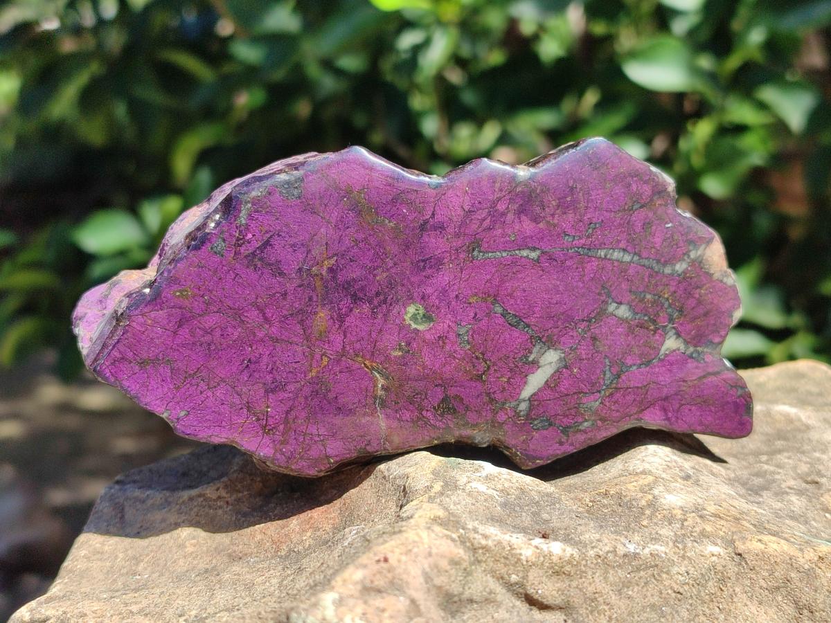 Polished One Side Metallic Purpurite Specimens x 3 From Erongo Namibia - Toprock Gemstones and Minerals 