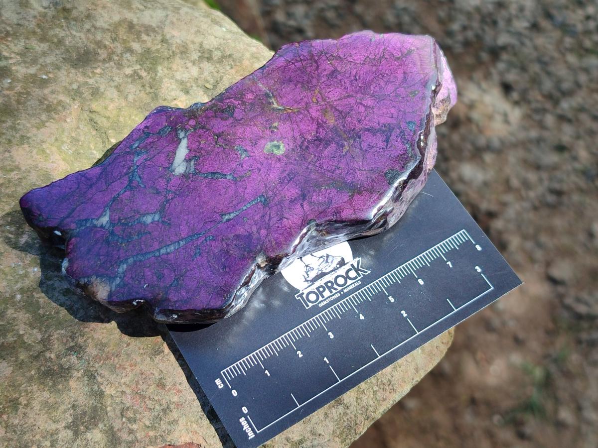 Polished One Side Metallic Purpurite Specimens x 3 From Erongo Namibia - Toprock Gemstones and Minerals 