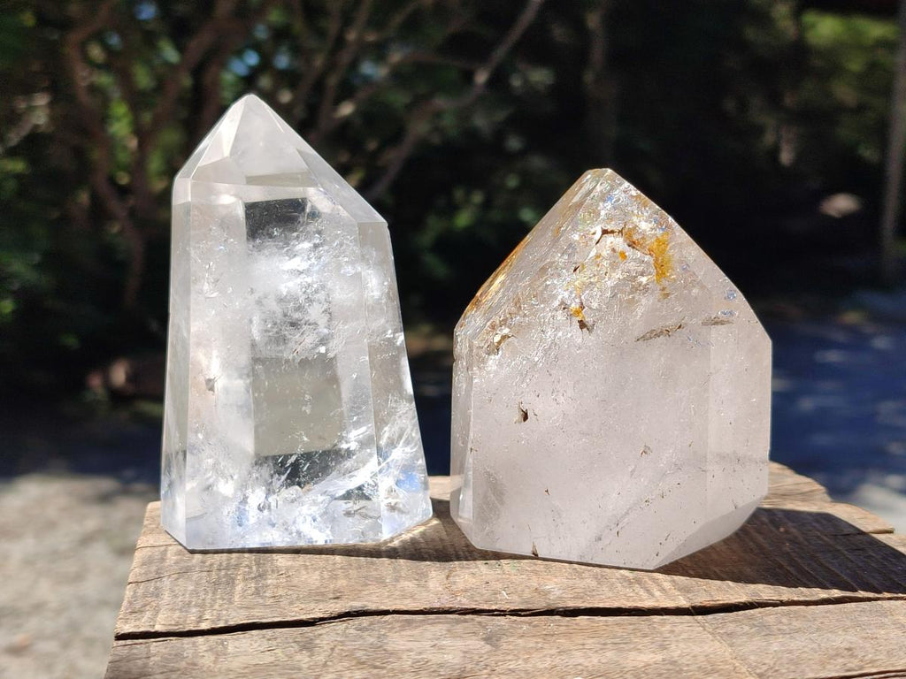 Polished Clear Quartz Crystals x 2 From Madagascar - Toprock Gemstones and Minerals 