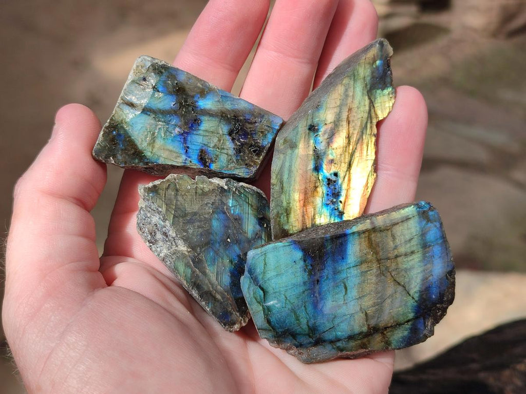 Polished Labradorite Slices x 35 From Madagascar - Toprock Gemstones and Minerals 