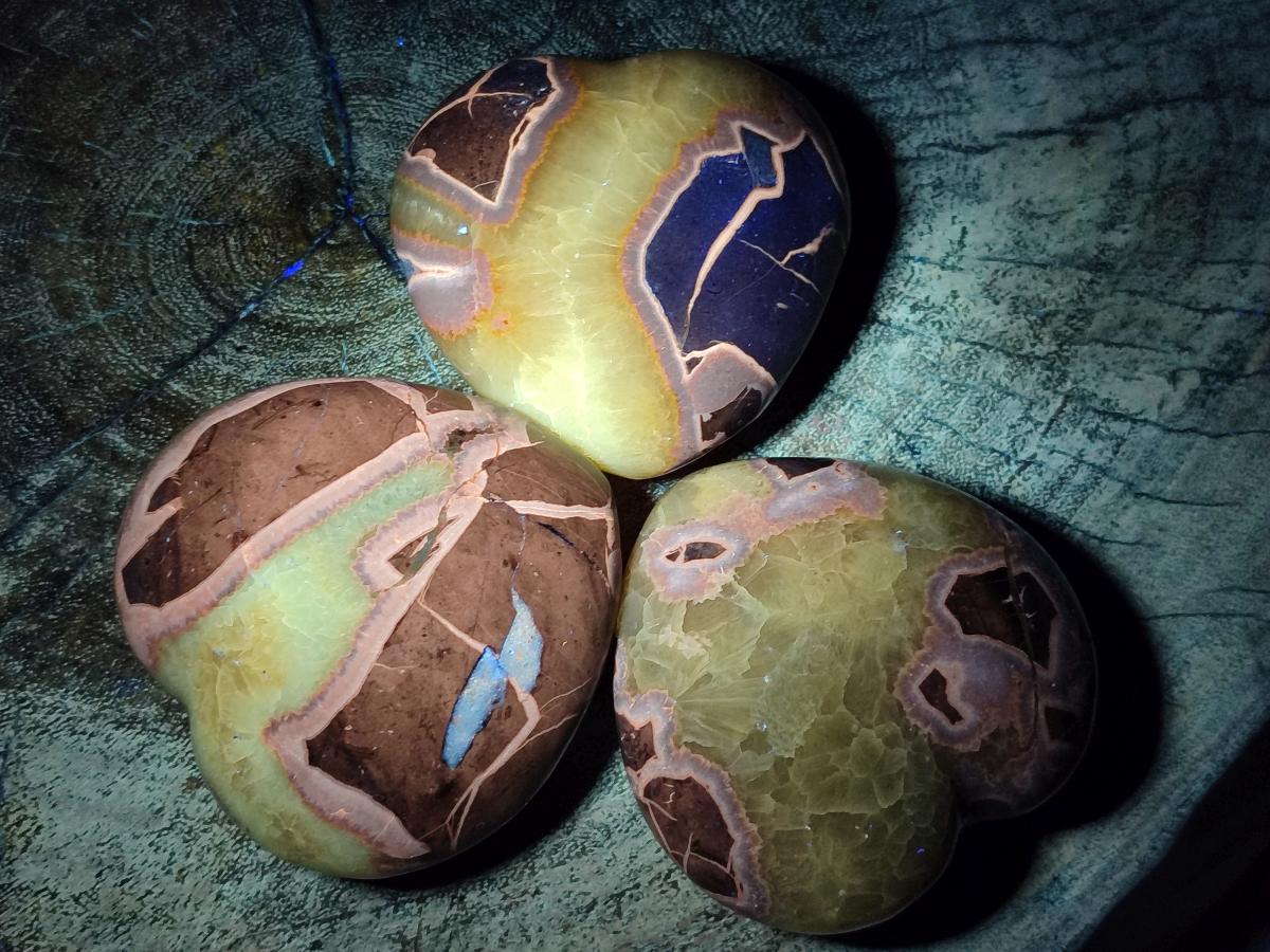 Polished Septerye Hearts x 12 From Mahajanga, Madagascar - Toprock Gemstones and Minerals 
