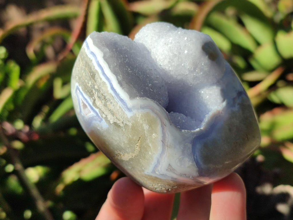 Polished Blue Lace Agate Standing Free Forms and Free Forms  x 4 From Nsanje, Malawi - Toprock Gemstones and Minerals 