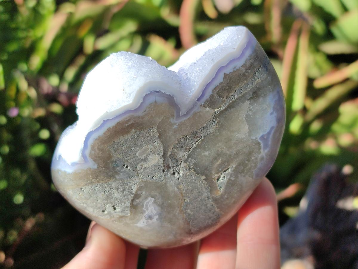Polished Blue Lace Agate Standing Free Forms and Free Forms  x 4 From Nsanje, Malawi - Toprock Gemstones and Minerals 