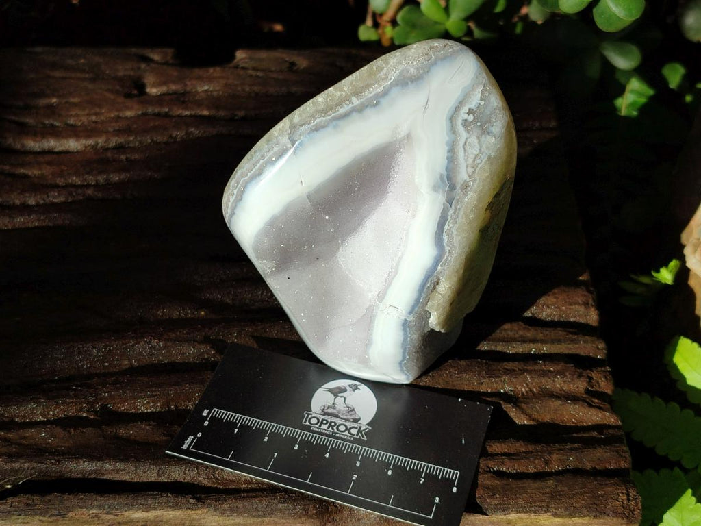 Polished Blue Lace Agate Standing Free Forms and Free Forms  x 4 From Nsanje, Malawi - Toprock Gemstones and Minerals 