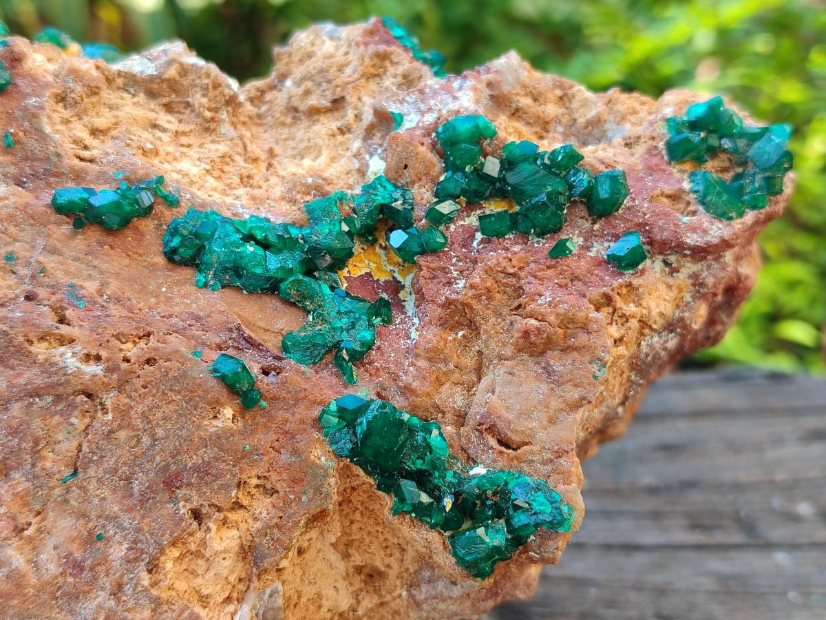 Natural Large Dioptase on Dolomite Specimen x 1 From Likasi, Congo - Toprock Gemstones and Minerals 