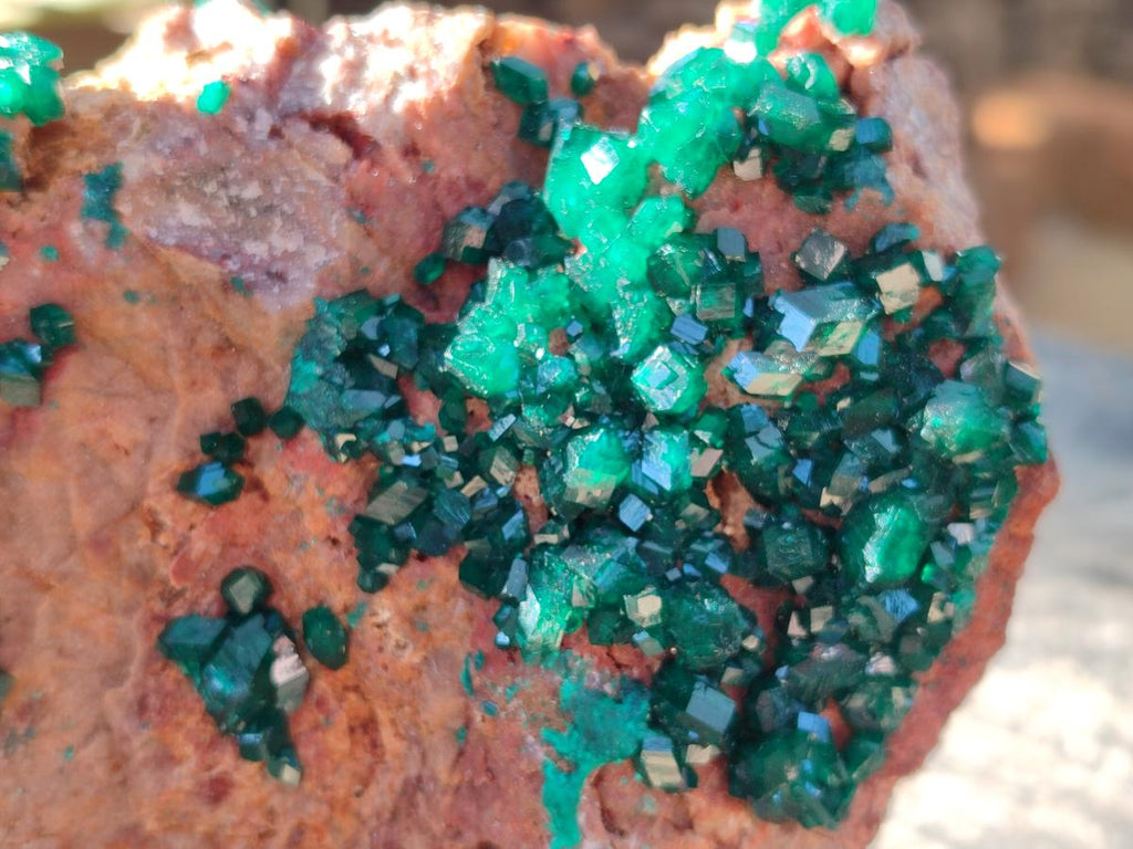 Natural Large Dioptase on Dolomite Specimen x 1 From Likasi, Congo - Toprock Gemstones and Minerals 
