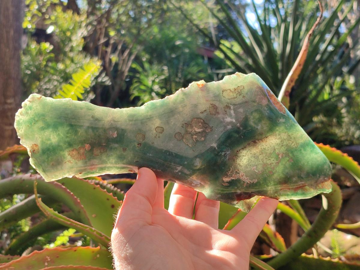 Polished On One Side Mtorolite Chrysoprase Plates x 2 From Mutorashanga, Zimbabwe - Toprock Gemstones and Minerals 